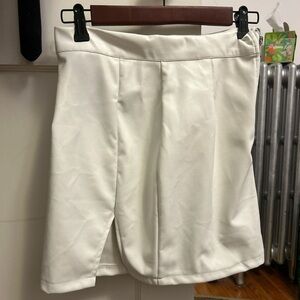 White mini skirt